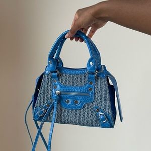 blue mini bag.